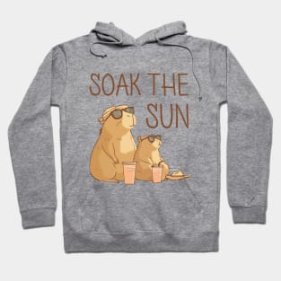 Sunbathing capybaras soak the sun Hoodie